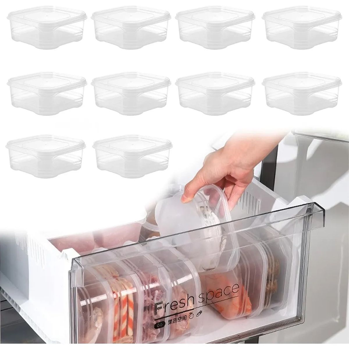 TNAKIEX - Set 10 Contenedores Recipiente Topper Alimento Comida Cocina