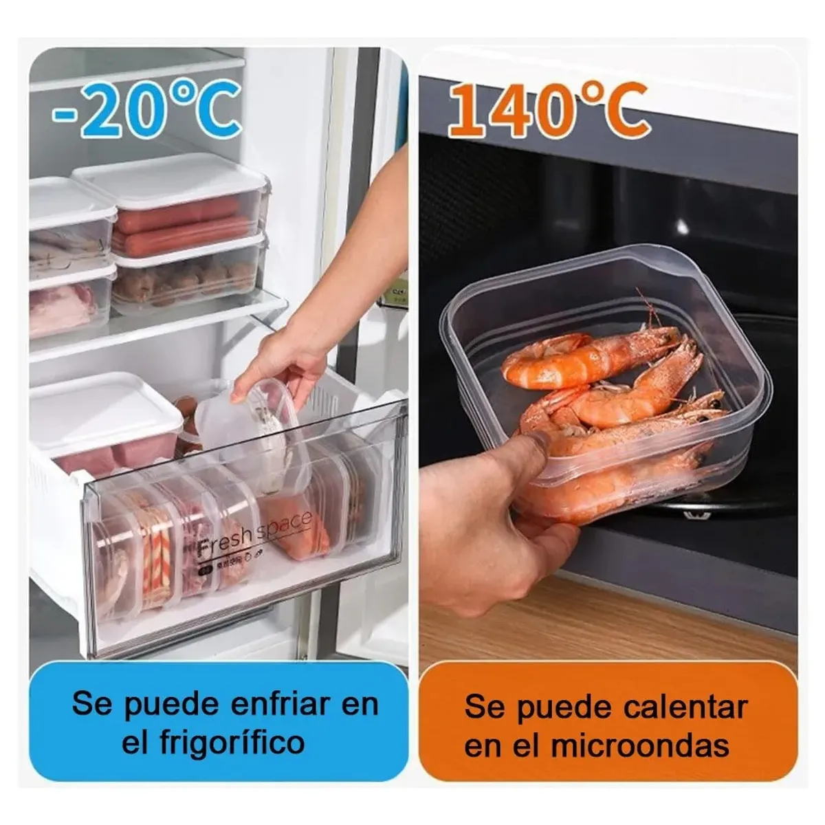 TNAKIEX - Set 10 Contenedores Recipiente Topper Alimento Comida Cocina