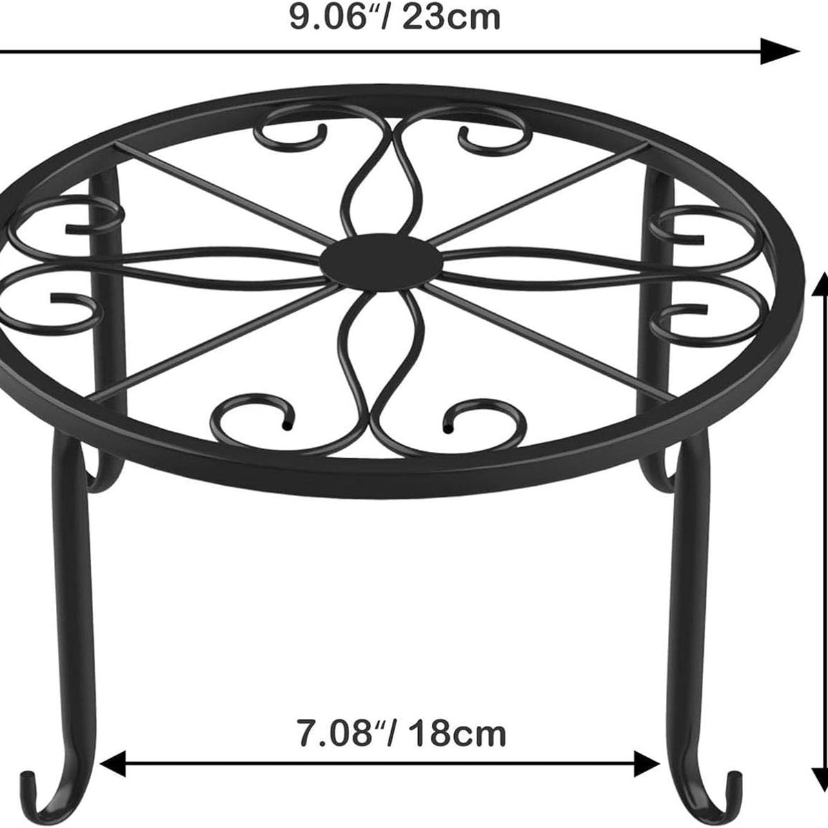 TNAKIEX - Paquete de 3 soportes para flores de hierro negro