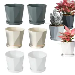 TNAKIEX - 6 Pcs Macetas De Plastico Con Separador De Agua Tricolor