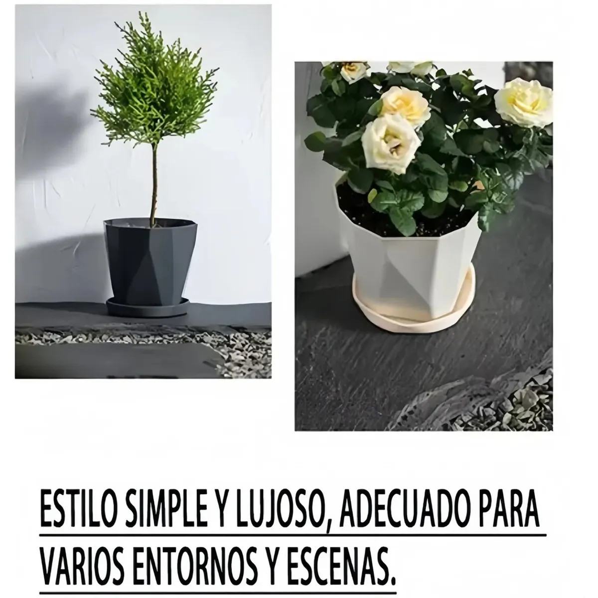 TNAKIEX - 6 Pcs Macetas De Plastico Con Separador De Agua Tricolor