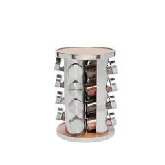 KINDA NICE - Especiero Cocina Giratorio 16 Condimentos Acero Inoxidable