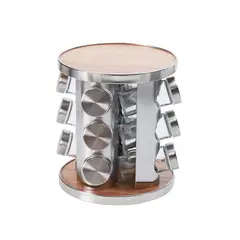 KINDA NICE - Especiero Cocina Giratorio 12 Condimentos Acero Inoxidable