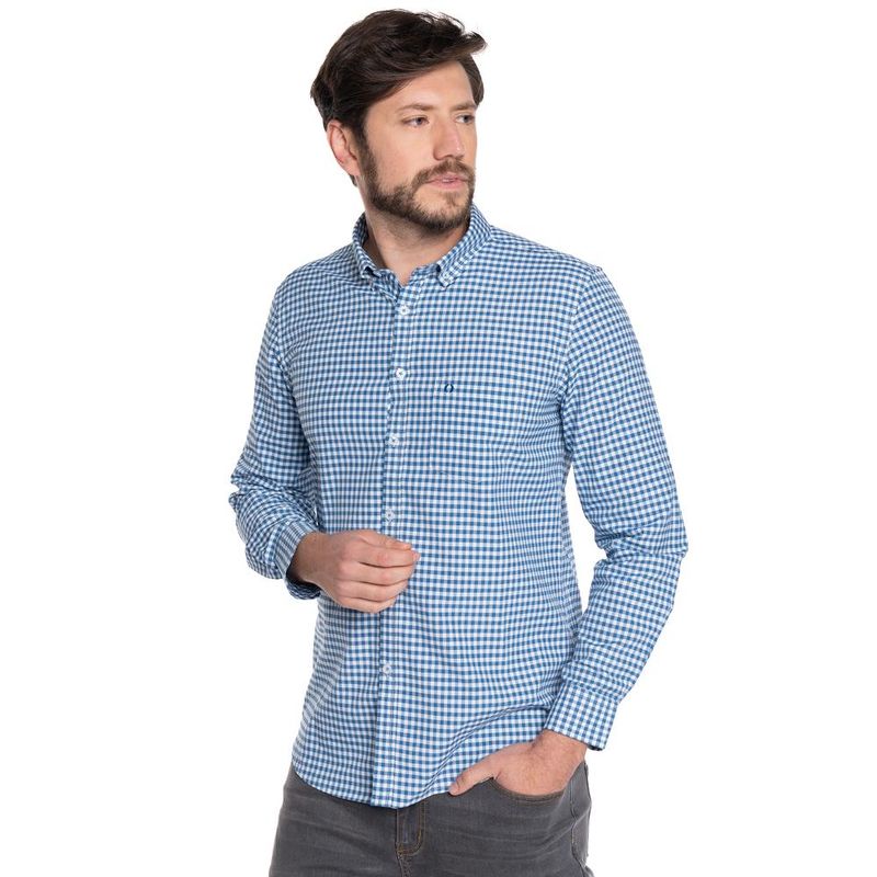 POTROS - CAMISA HOMBRE CASUAL MANGA LARGA OXFORD CUADROS CÓRDOBA - POTROS