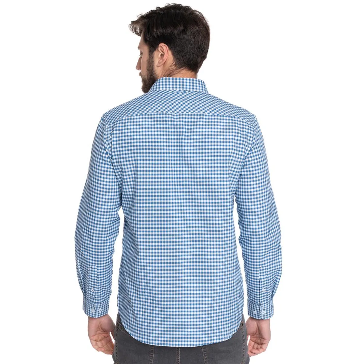 POTROS - CAMISA HOMBRE CASUAL MANGA LARGA OXFORD CUADROS CÓRDOBA