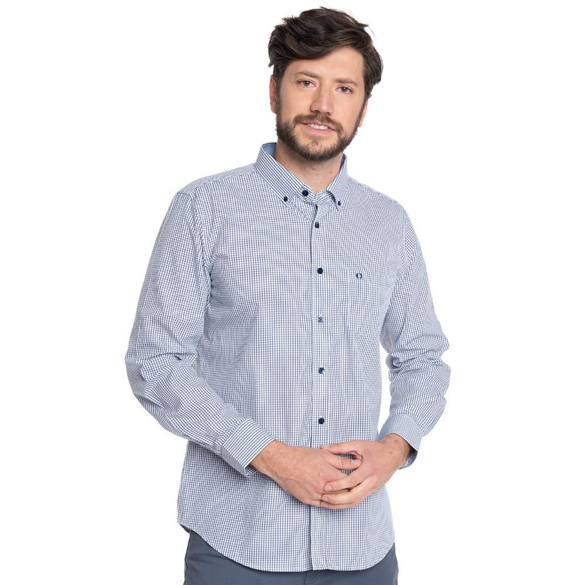 POTROS - CAMISA HOMBRE CASUAL MANGA LARGA TREVIRA CUADRO TOLEDO - POTROS