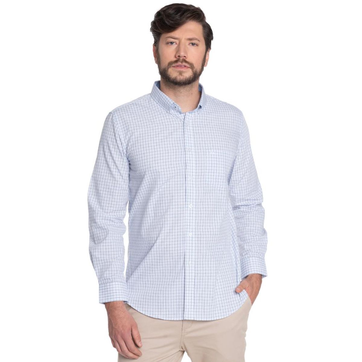 POTROS - CAMISA HOMBRE CASUAL MANGA LARGA TREVIRA CUADRO TOLEDO - POTROS