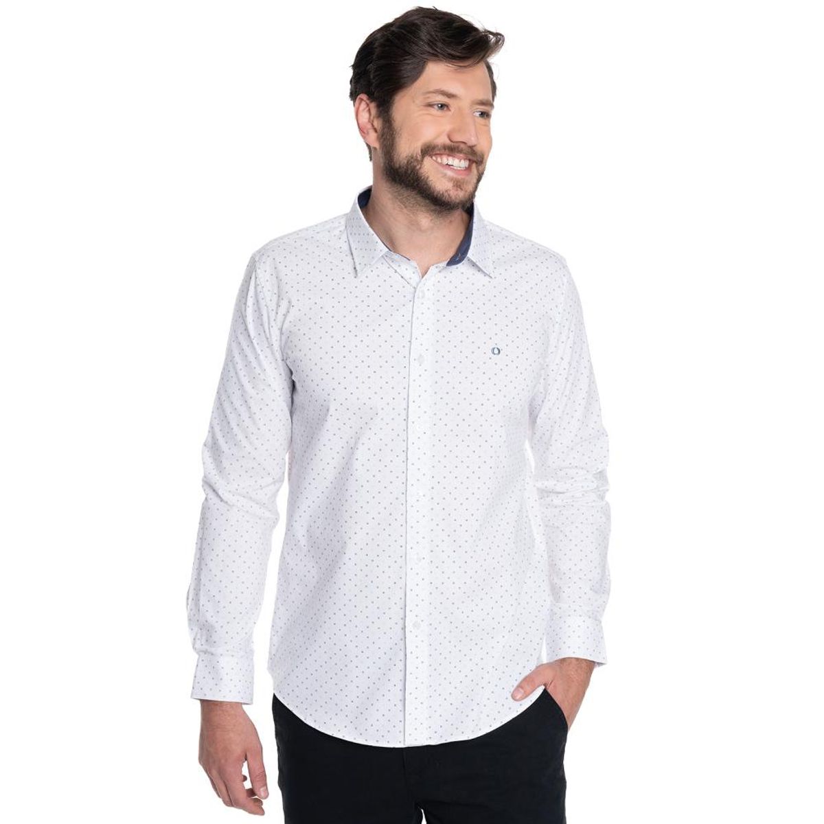 POTROS - CAMISA HOMBRE CASUAL MANGA LARGA TREVIRA ESTAMPADA SEVILLA