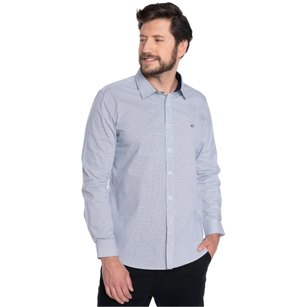 POTROS - CAMISA HOMBRE CASUAL MANGA LARGA TREVIRA ESTAMPADA SEVILLA