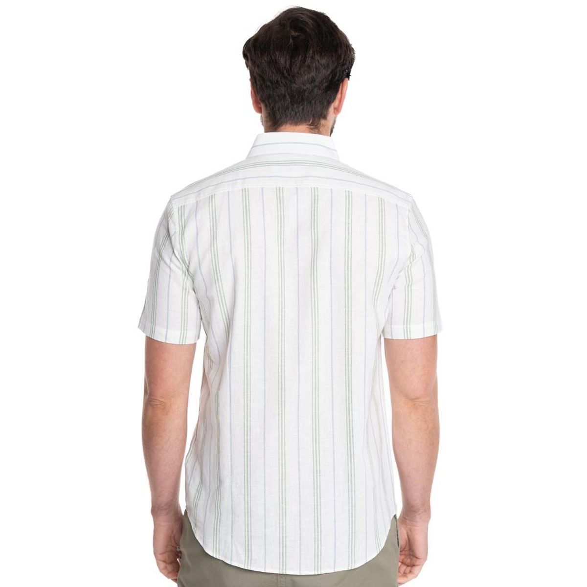 POTROS - CAMISA HOMBRE MANGA CORTA LINO LISTADA CANTABRIA  - POTROS