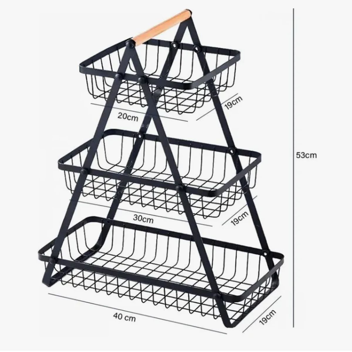 GENERICO - Organizador Cesta Desmontable Multiuso Hogar 3 Niveles