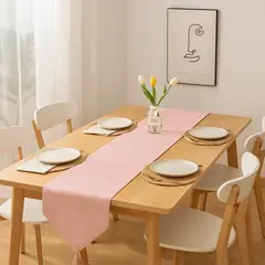 ARMONIA - Camino mesa lino rosa 180x33 cm toque elegante