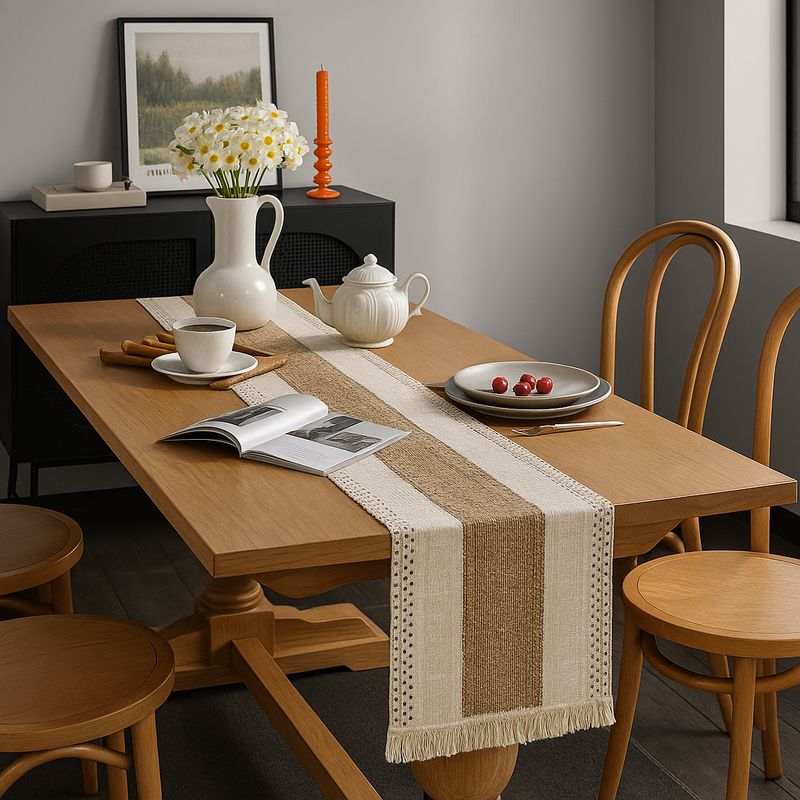 ARMONIA - Camino de mesa 180x30 chenille elegante comedor 698