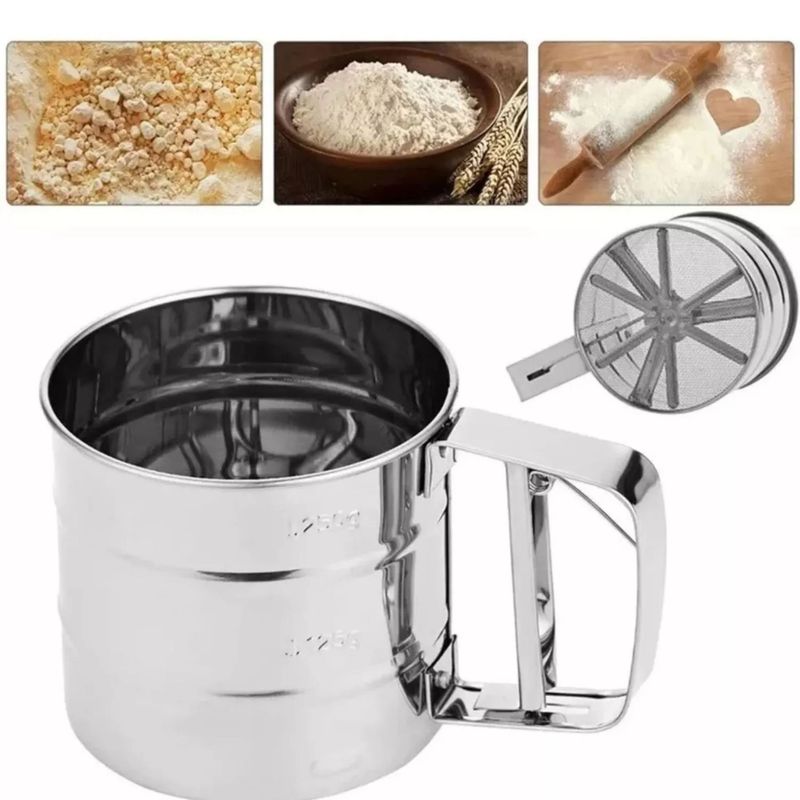GENERICO - Tamizador Cernidor De Harina Grande Acero Inoxidable