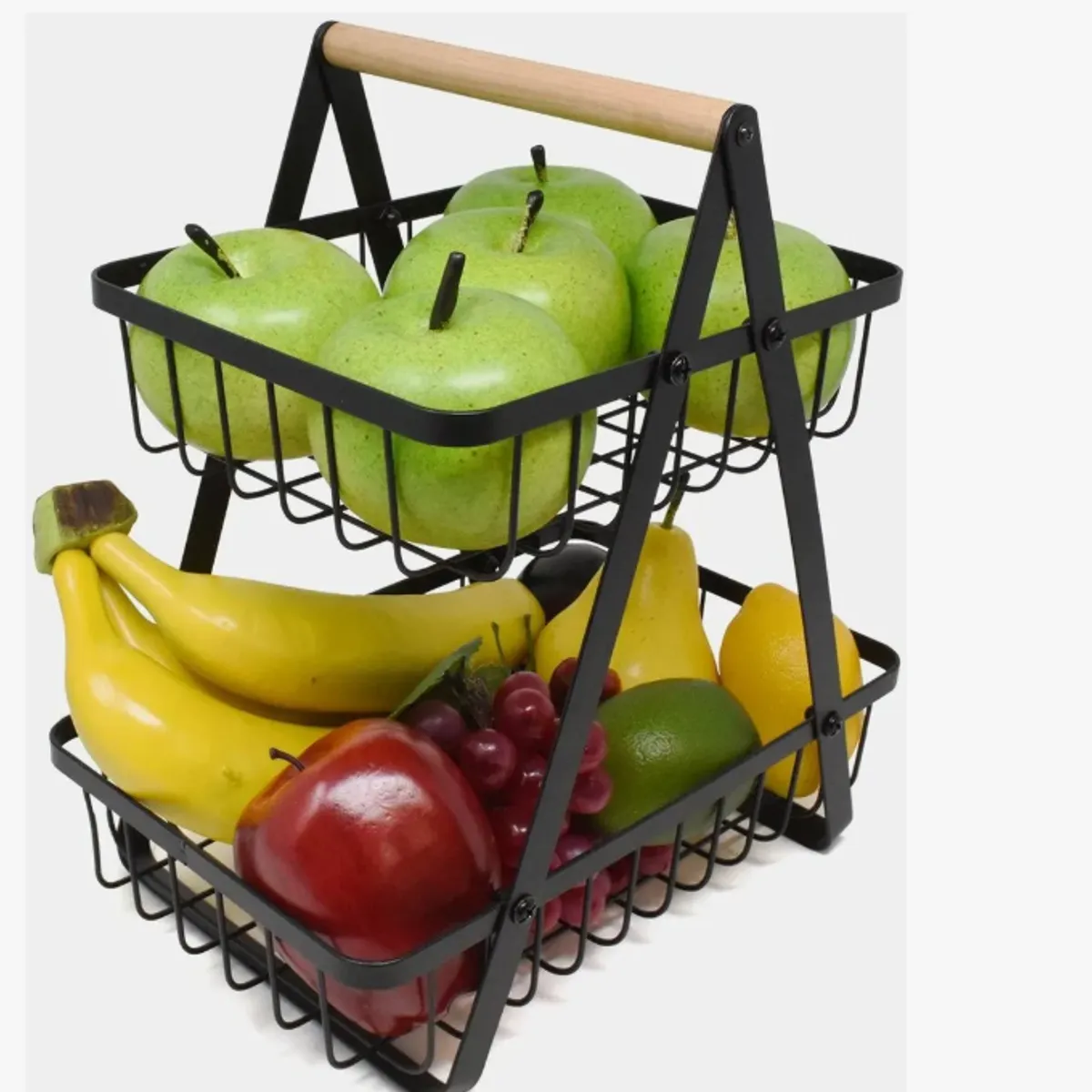 GENERICO - Organizador Alimentos Cesta Desmontable Multiuso Hogar 2 Niveles