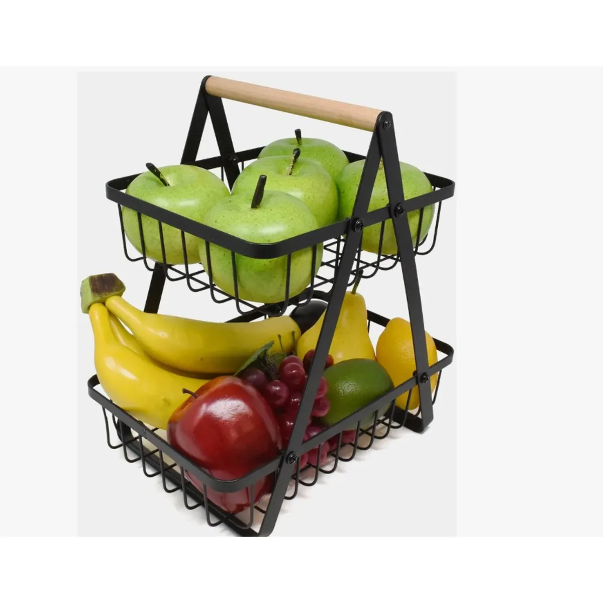 GENERICO - Organizador Alimentos Cesta Desmontable Multiuso Hogar 2 Niveles