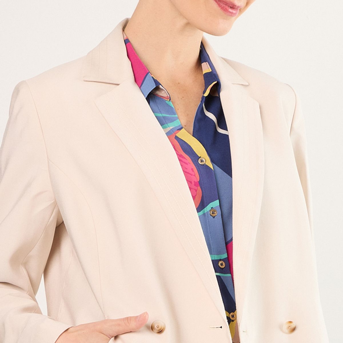 MA GRIFFE - Blazer Mujer Beige Magriffe