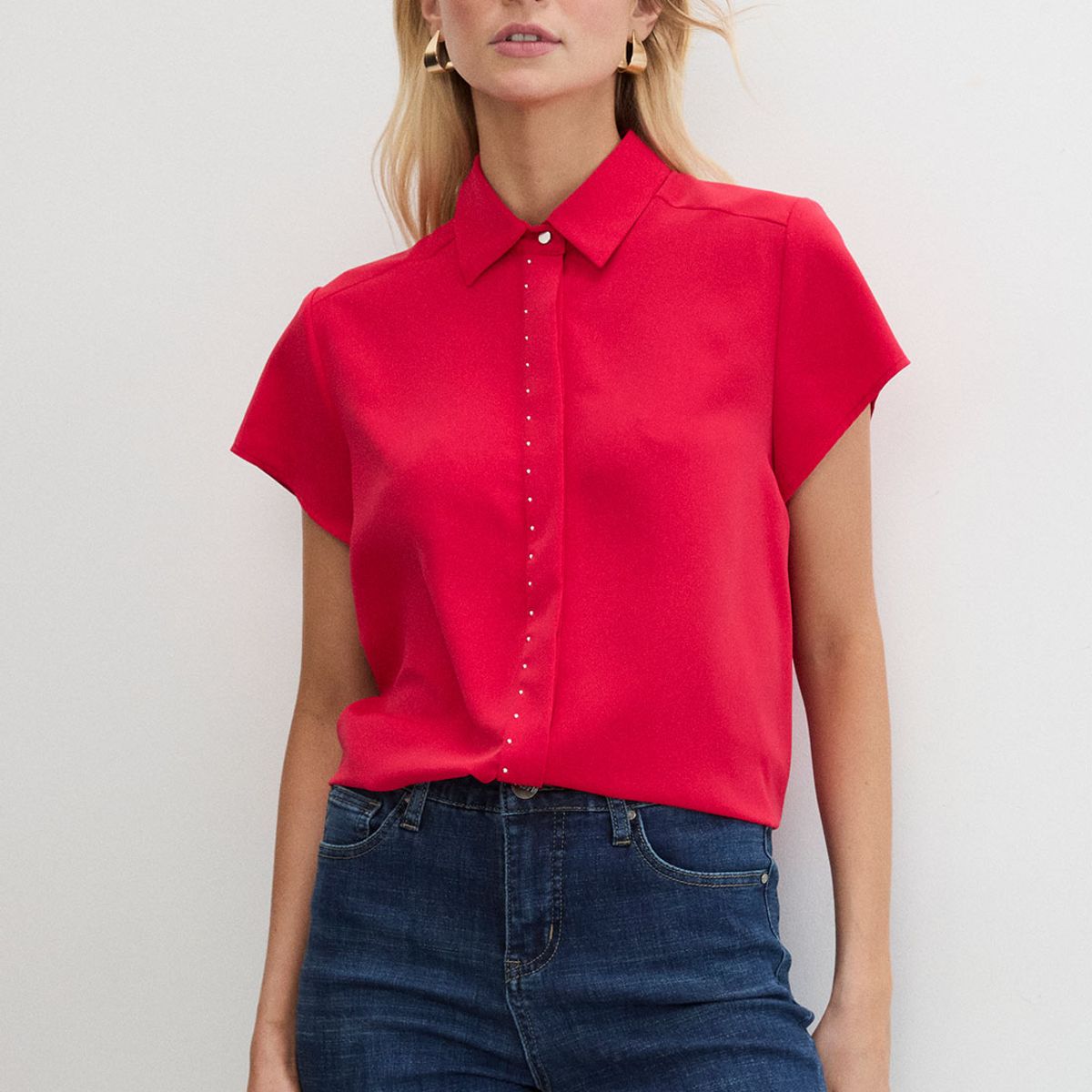 ASH - Blusas Manga Corta Mujer Rojo Ash