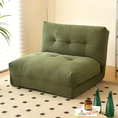 SANTU HOME & DECO - Sofá Cama Plegable De Tela Minimalista Verde musgo