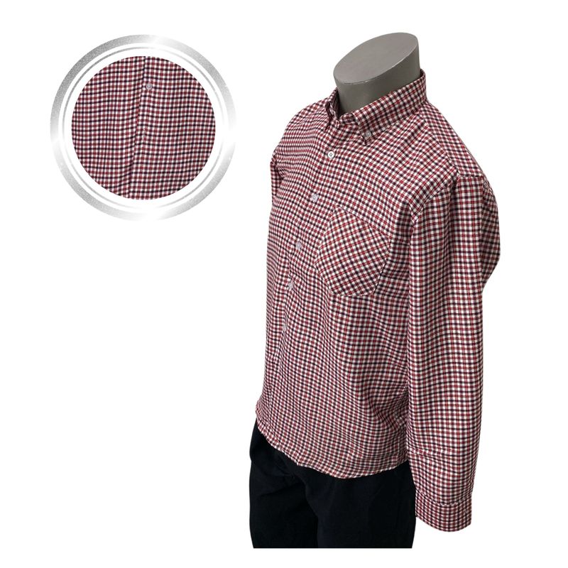 EKOL TACTICA MILITAR - Camisa Cuadrille Para Traje Huaso Hombre Fiestas Patrias Blanco Rojo