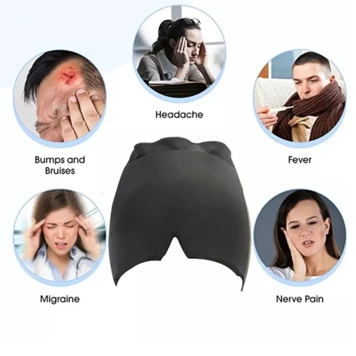 GENERICO - Gorro De Gel Alivio De Migraña Terapia De Frío O Calor Dolor