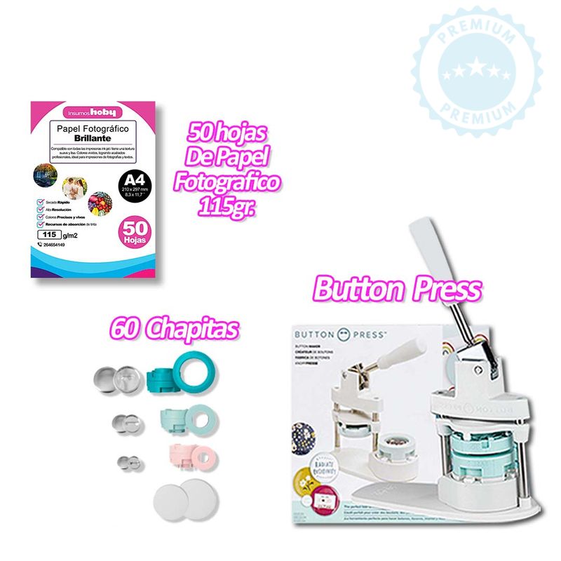 AMERICAN CRAFTS - Maquina De Chapitas Button Press insumos K63