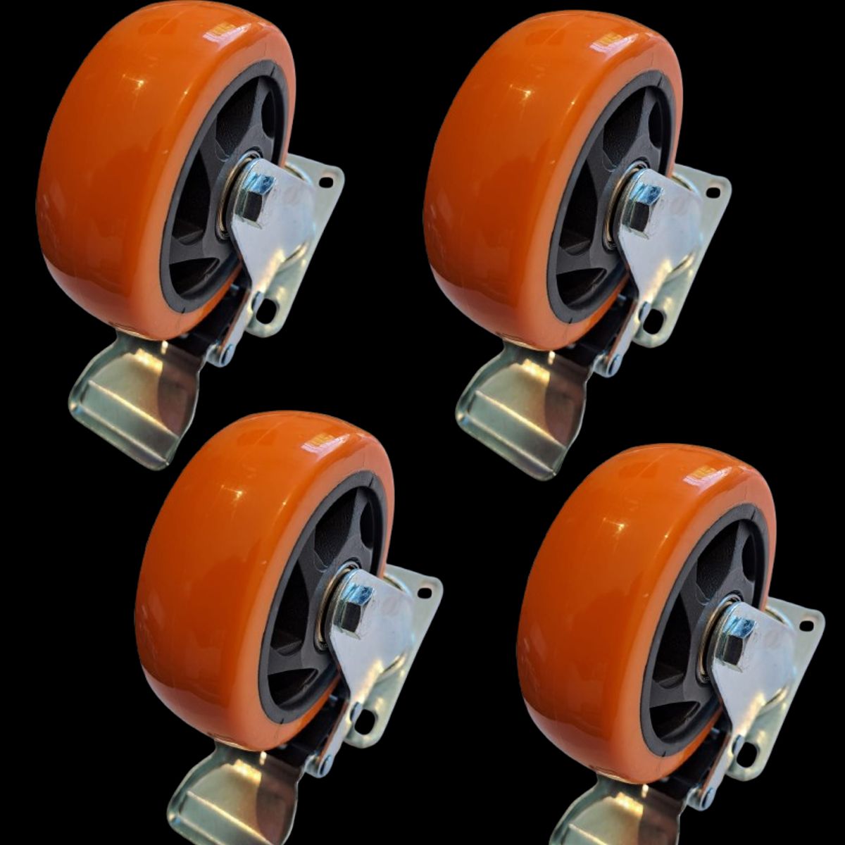SANPLAST - Pack 4 Rueda Sanplast 100mm 360kg Poliuretano Pvc