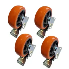 SANPLAST - Pack 4 Rueda 100mm 360kg Poliuretano Pvc
