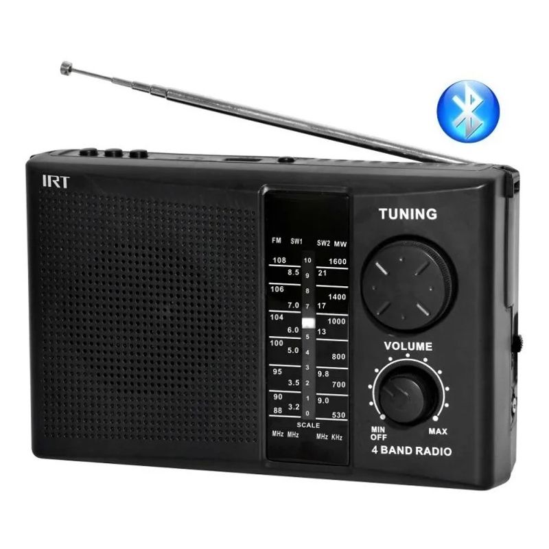 IRT - Radio Portátil Irt Recargable Fm Am Usb Mp3 Sd O Pilas D