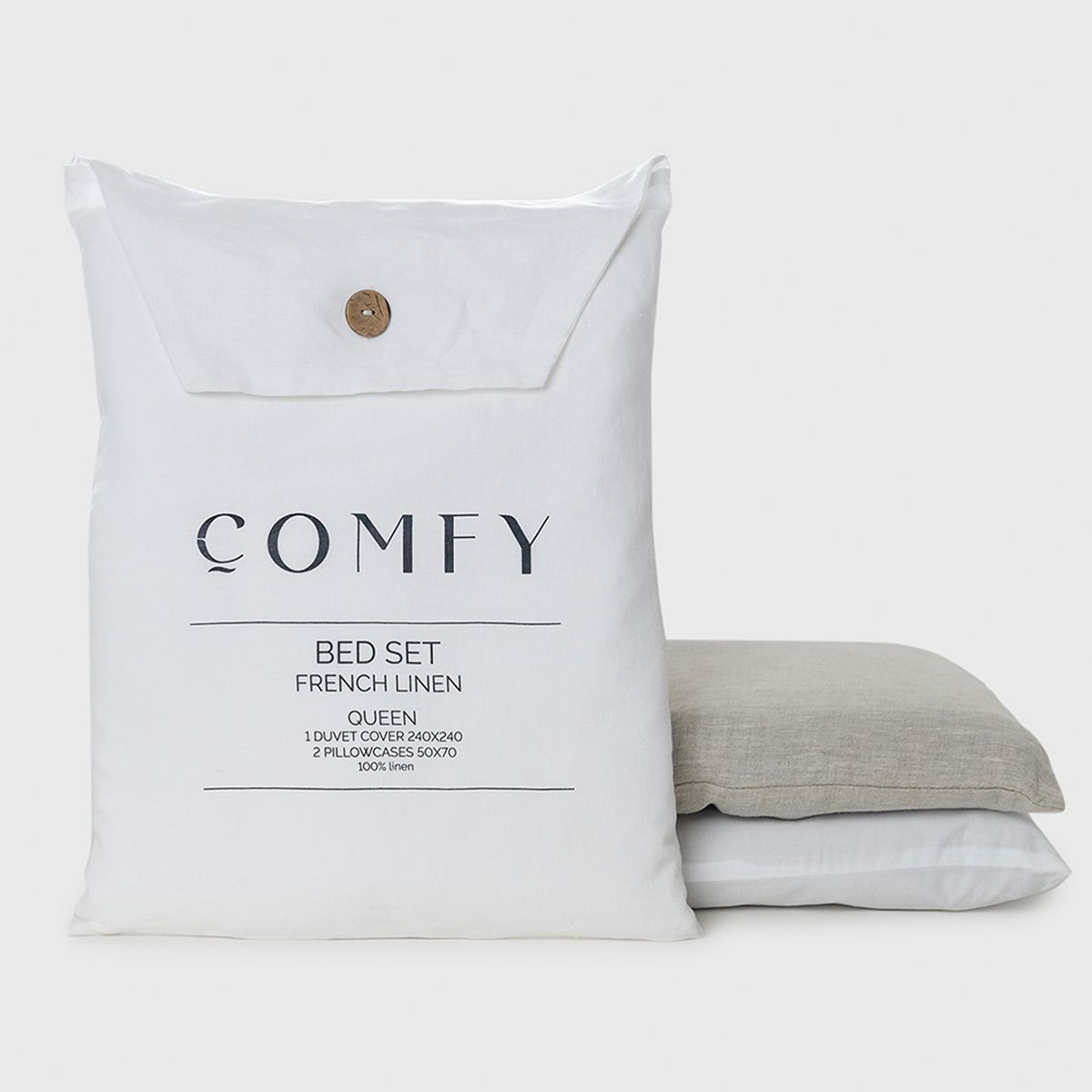 AMERITEX - Pack 2 Funda de Almohada Lino White 50x70