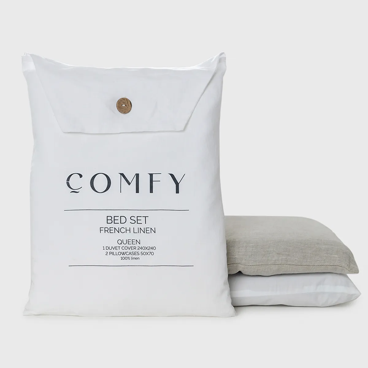 AMERITEX - Pack 2 Funda de Almohada Lino White 50x90