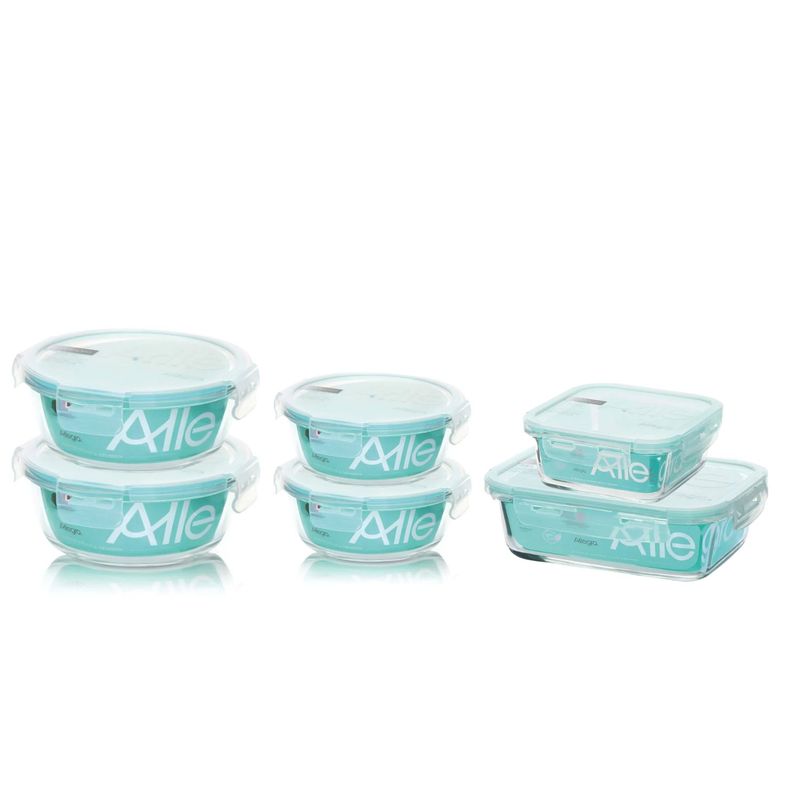 ALLEGRA - Set 6 Contenedores Hermeticos Allegra De Vidrio Colaciones