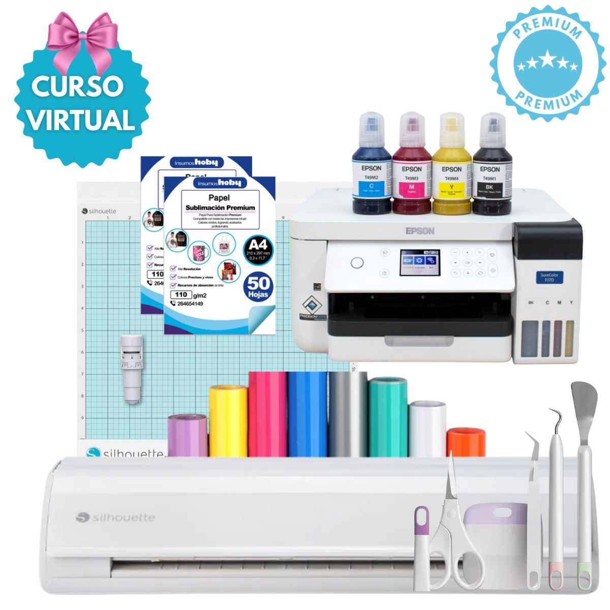 SILHOUETTE - kit cameo 5 + impresora sublimacion f170  GP 216