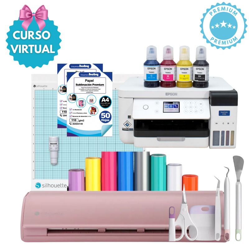 SILHOUETTE - kit cameo 5 rosada + impresora sublimacion f170  GP-C 215