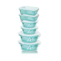 ALLEGRA - Set 6 Contenedores Tapers De Vidrio Hermeticos