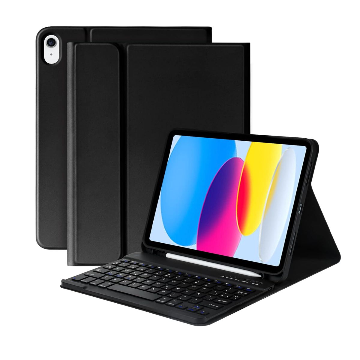 JOIGO - Funda con Teclado Español Para iPad A16 2025 11th G Negro