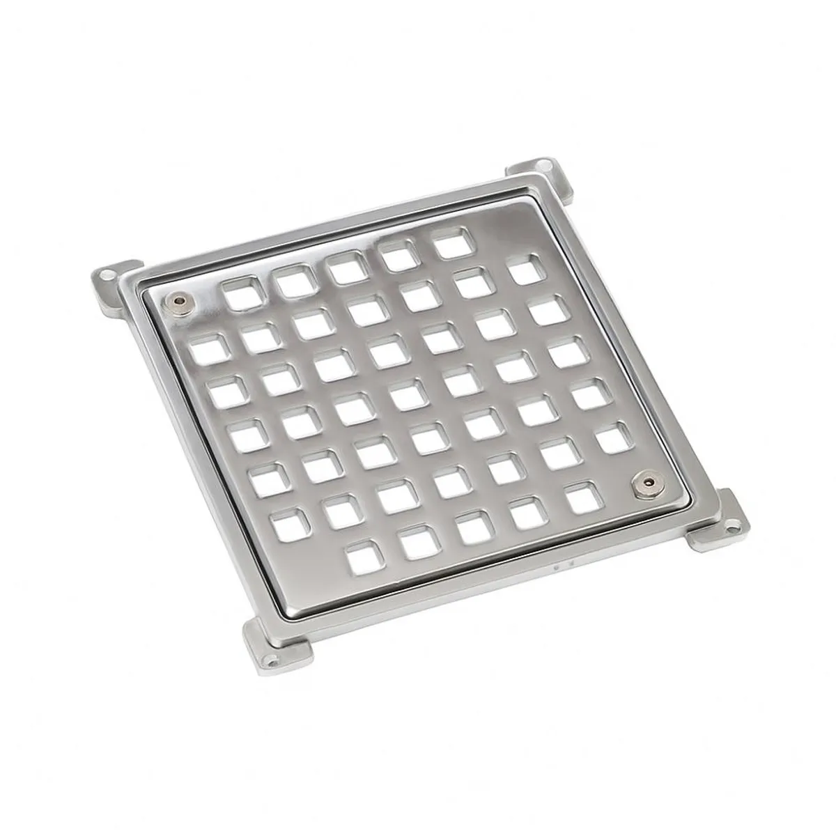 POLI - Rejilla Pileta cuadrada 100mm Cromado ACERO INOXIDABLE POLI