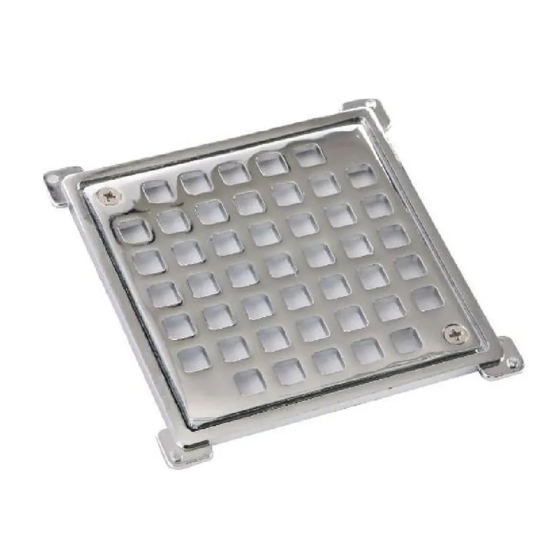 POLI - Rejilla Pileta cuadrada 100mm Cromado ACERO INOXIDABLE POLI
