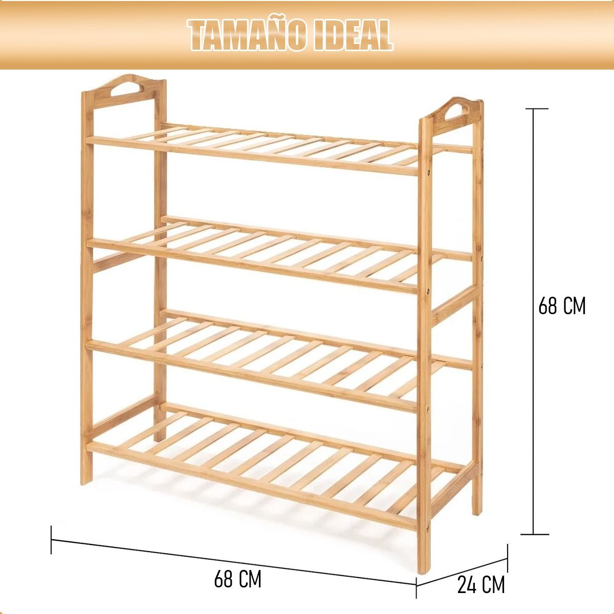 GENERICO - Organizador De Zapatos Zapatero De Madera De Bambú Zapatero