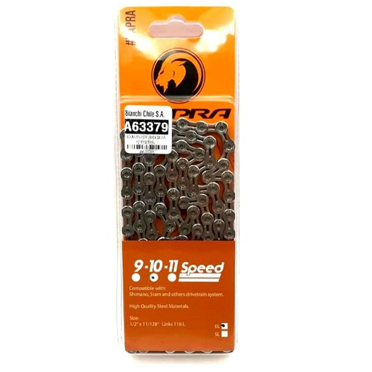 CRANK - CADENA 10V PERFORADA SILVER 1/2"X3/32"X116L