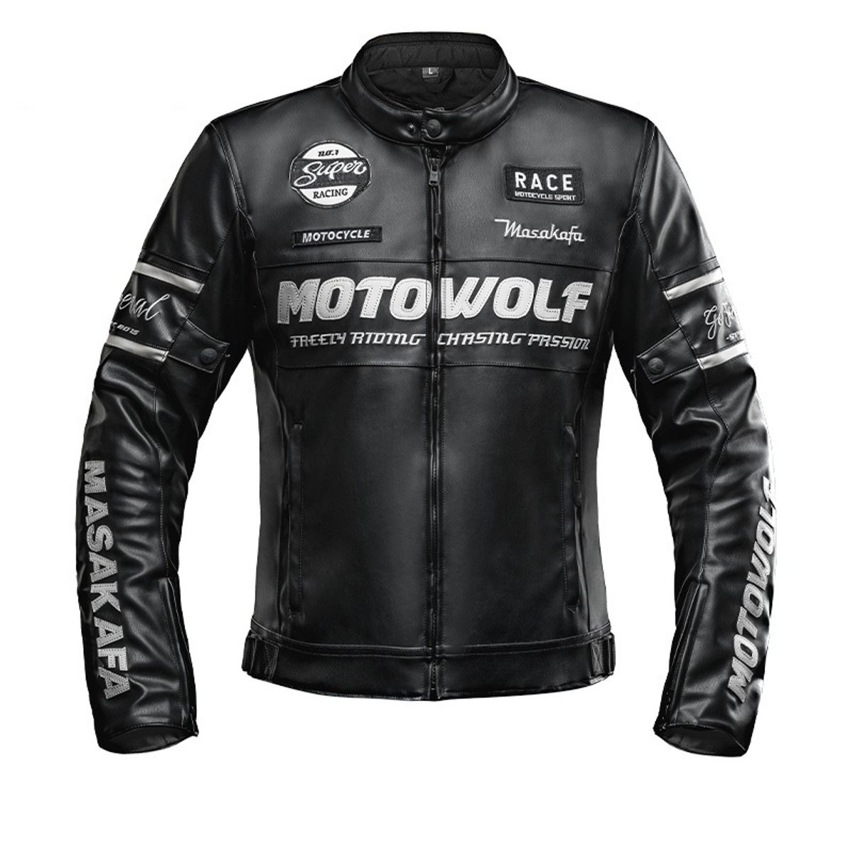 MOTOWOLF - Chaqueta Moto Hombre Cuero PU Invierno Con Protección CE Motowolf