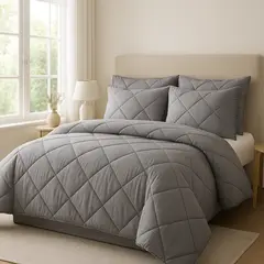 LE NUIT - Plumón King Algodón Egipcio 300 Hilos Gris