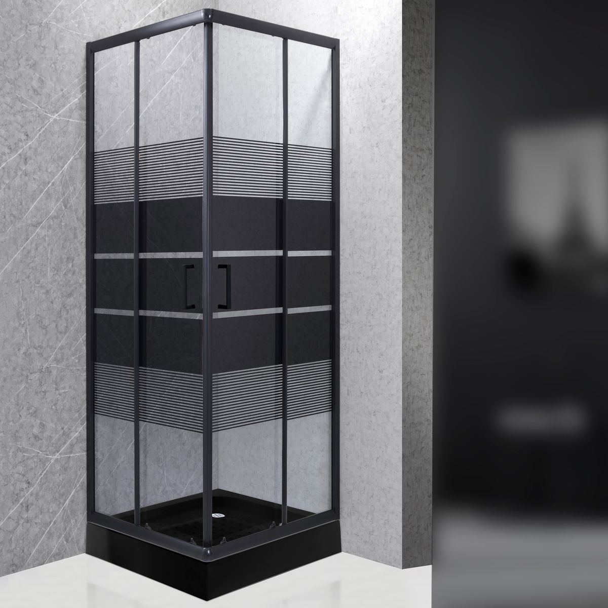 Shower Recto Style Negro 70x70x198cm Incluye Receptáculo, marca JOYTEK - Foto Principal