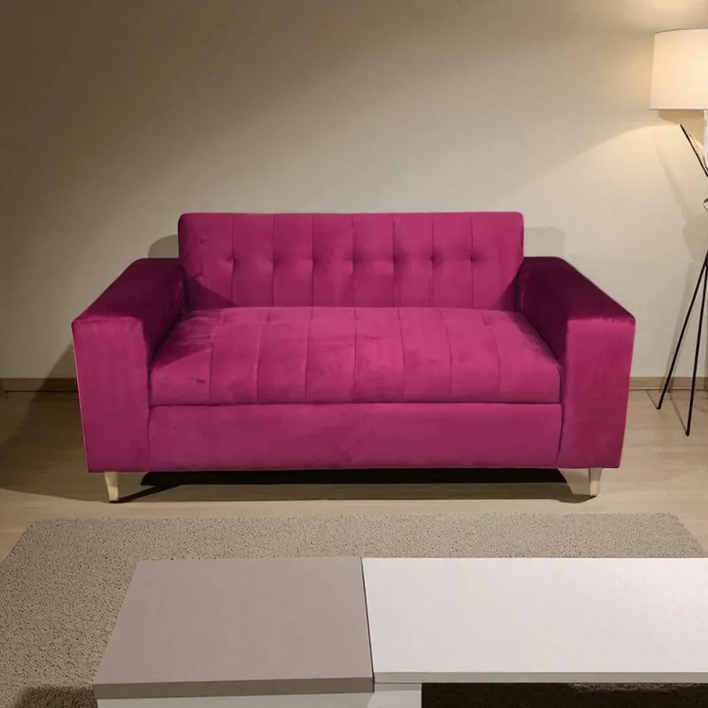 DISEÑOS VALESTRINI - SOFA DOS CUERPOS FELPA BURDEO
