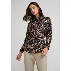 CANADIENNE - Blusa Mujer Viscosa Estampada Negro