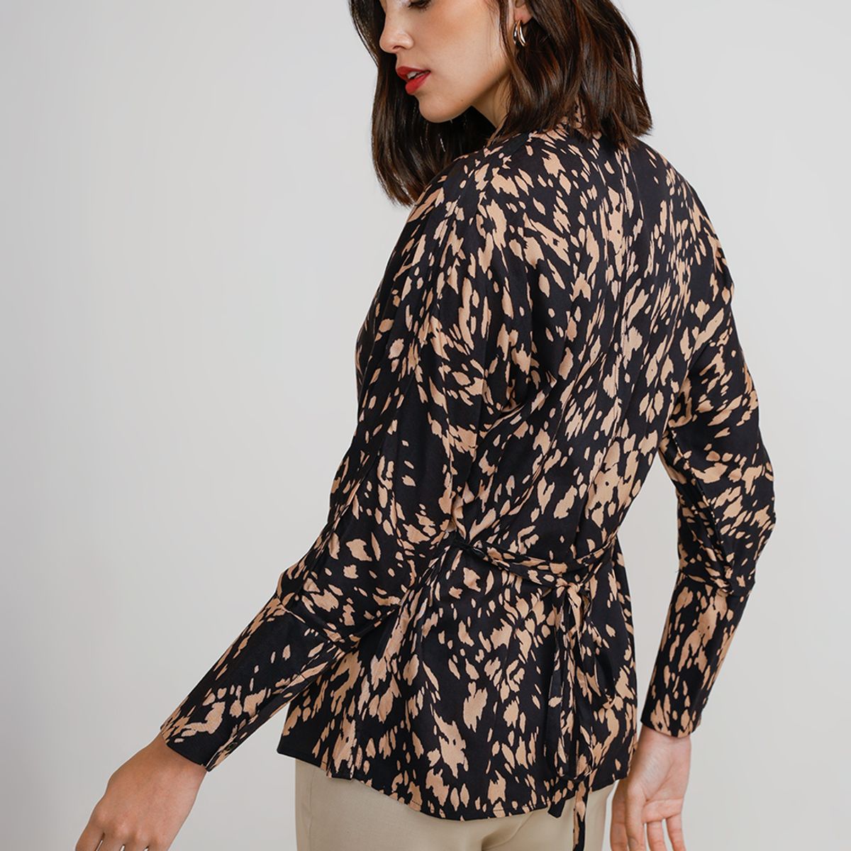 CANADIENNE - Blusa Mujer Viscosa Estampada Negro