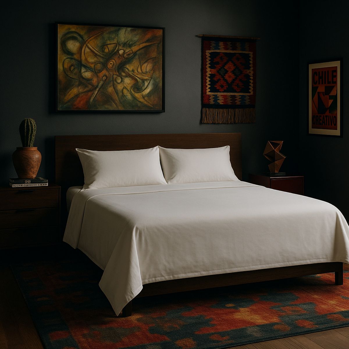 ARMONIA - Juego de sábanas Blanco SuperKing 144 h Liso