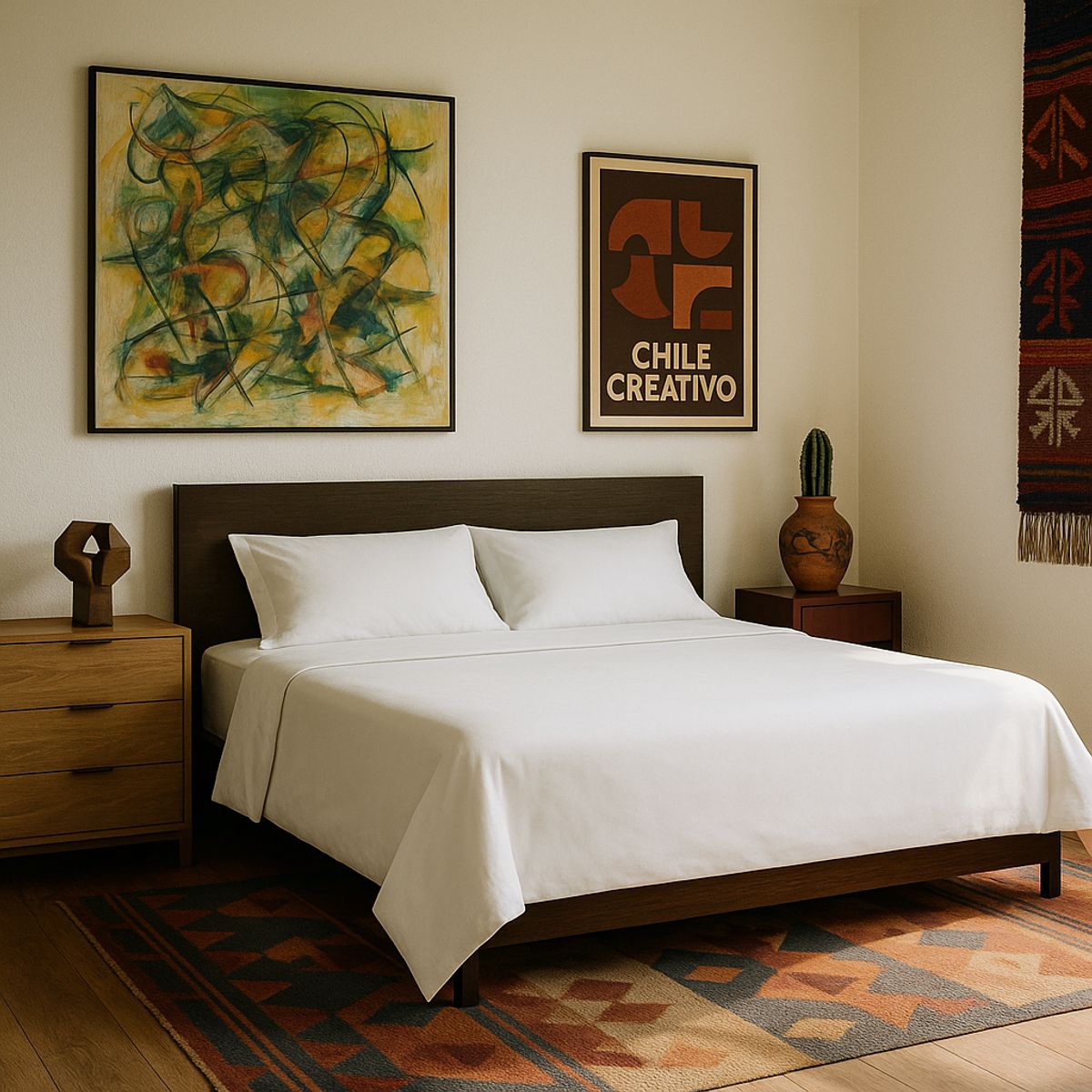 ARMONIA - Sábanas de cama Nieve Súper King 144 h Sin estampado