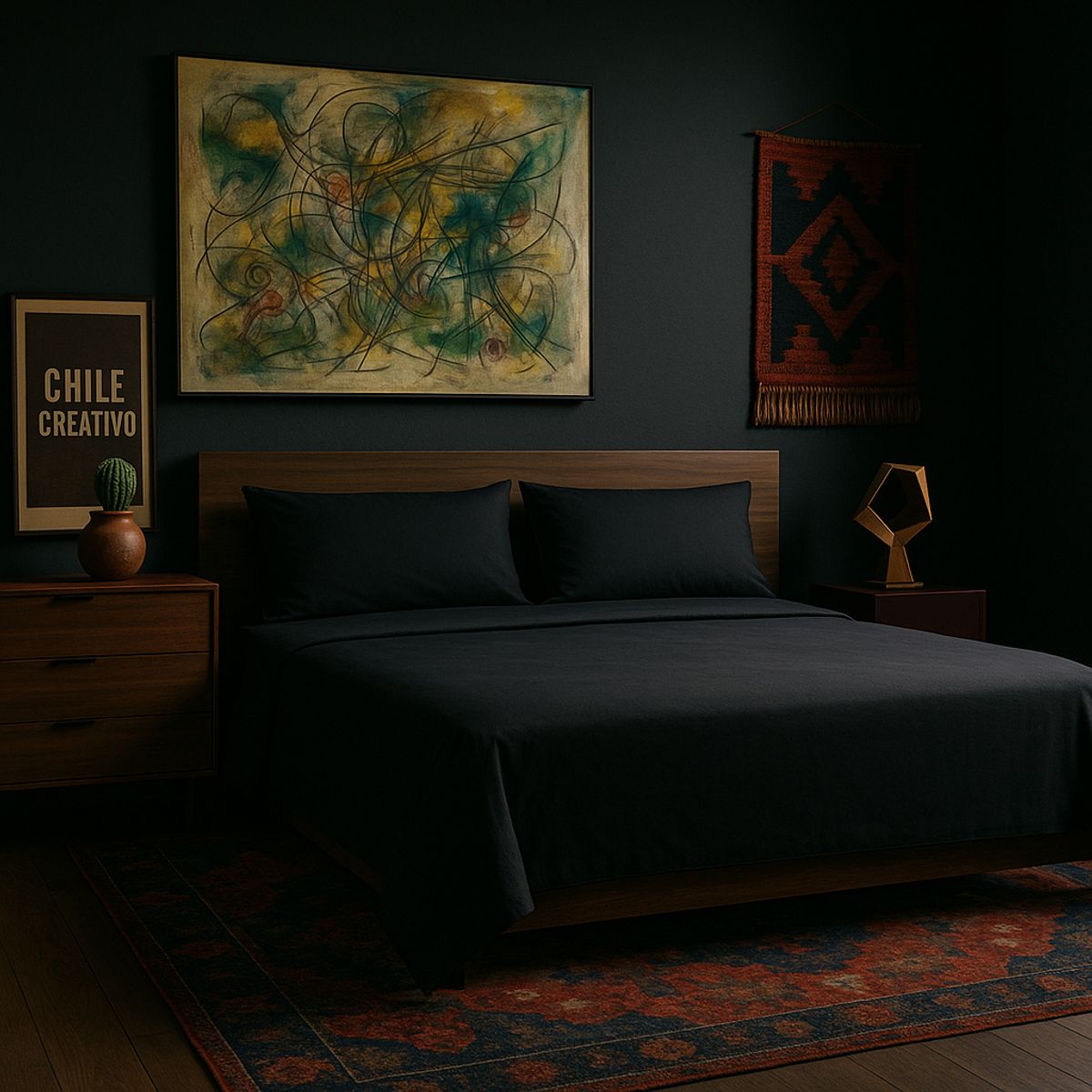 ARMONIA - Set de sábanas Azabache SuperKing 144H Unicolor