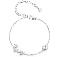 LK LUKSO - Pulsera Perrito Salchicha Dachshund Huella en Plata 925